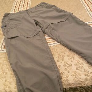 White Sierra, trail pants, olive green, zips from pants to shorts, XL
